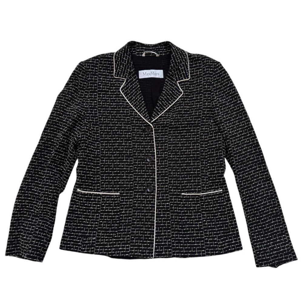 MaxMara Black and White Sz 10 Women’s Jacket Blazer Italy - Picture 4 of 8
